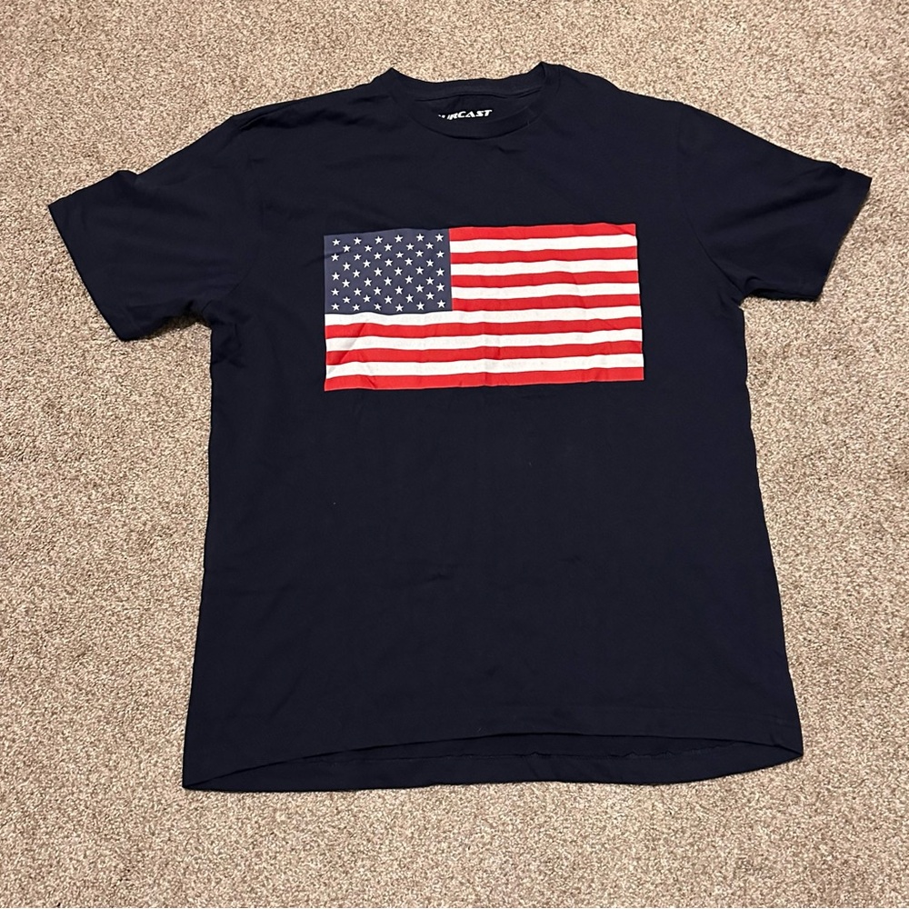 Forcast Dark Blue T-Shirt with American Flag